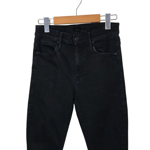 Mother The Stunner Double Zip Ankle Step Fray Black Jeans Size 25 - Picture 3 of 9